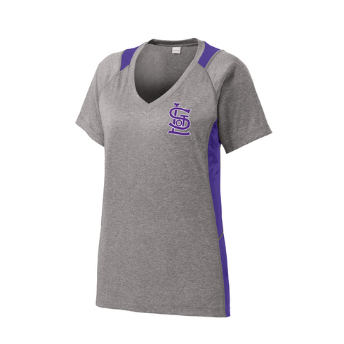 Sandlot Logo Ladies Heather Colorblock Contender™ V-Neck Tee